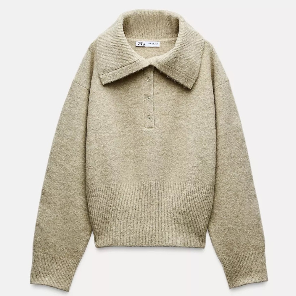 ZARA- COLLAR KNIT SWEATER